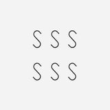 S krókar 6cm svartir 6stk