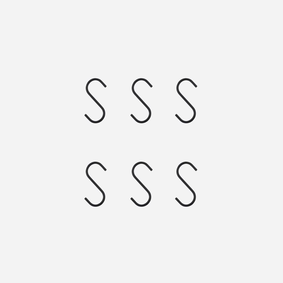 S krókar 6cm svartir 6stk