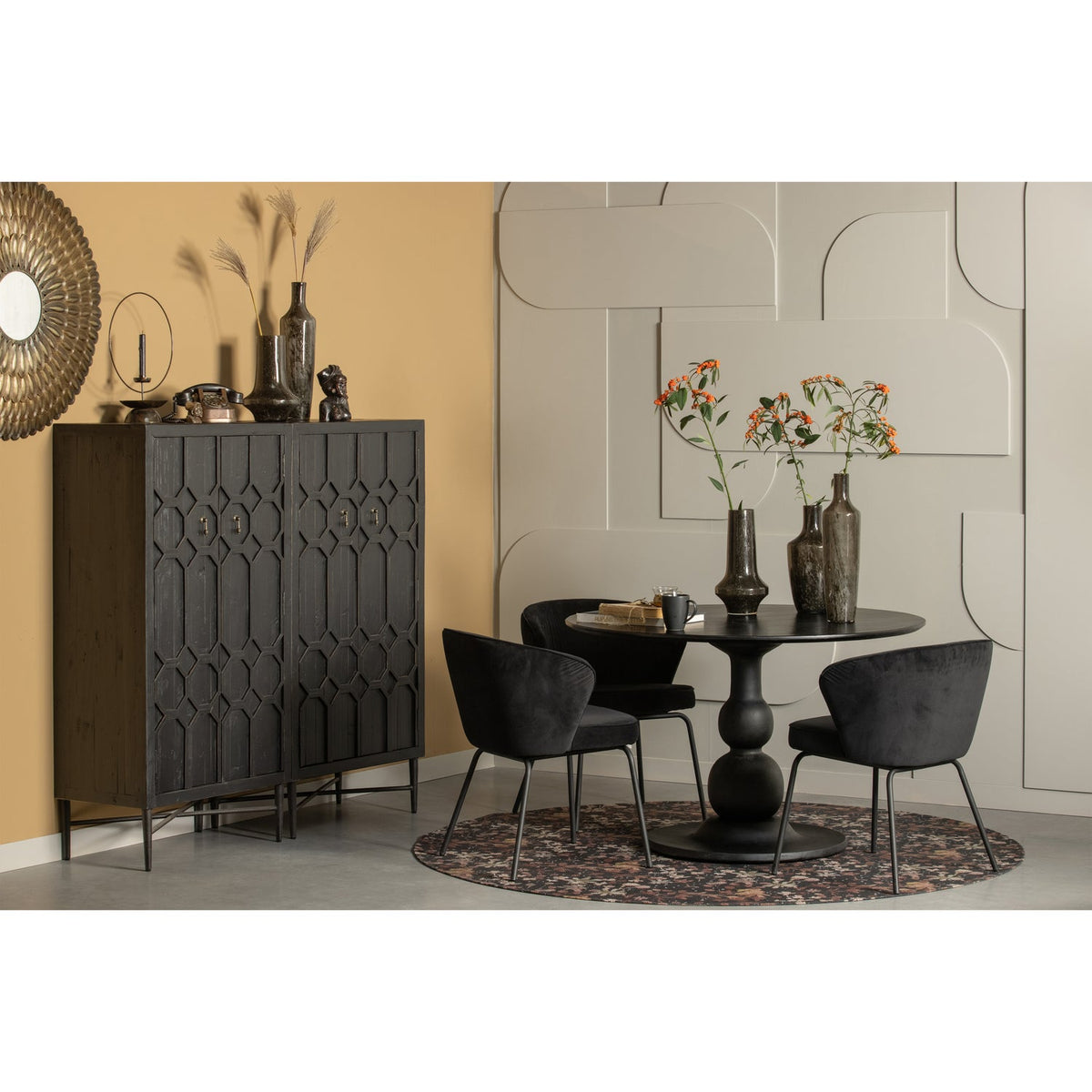 Admit borðstofustóll velvet black