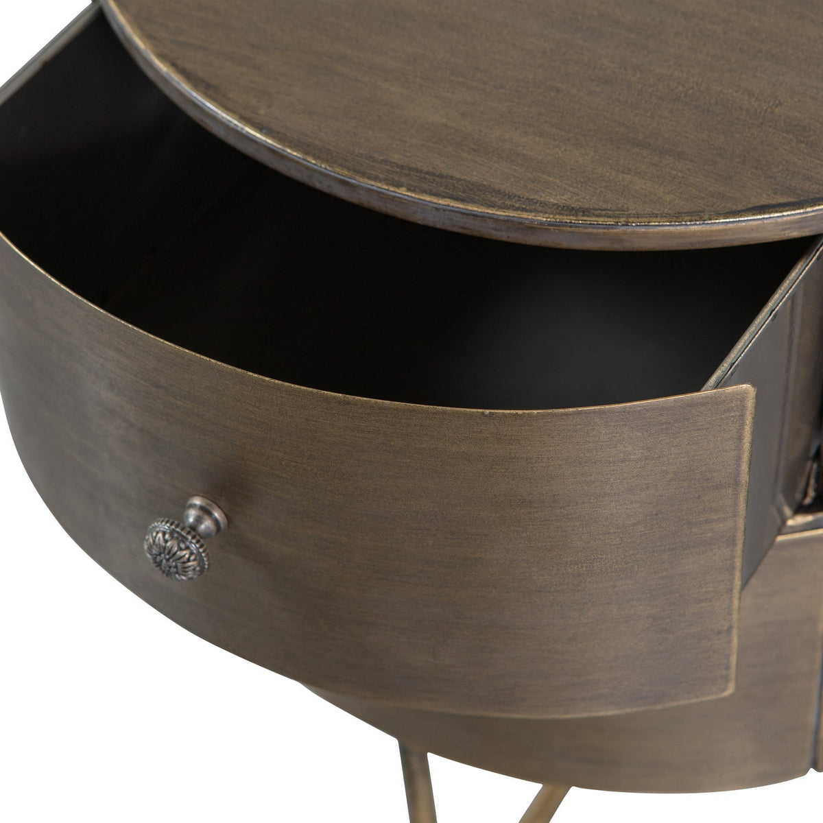 Glossy náttborð/hliðarborð brass