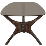 FLASH COFFEE TABLE GLASS/WOOD WALNUT