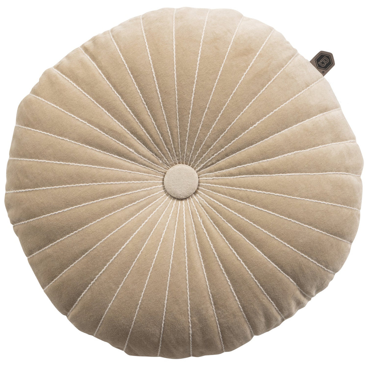 
            Twinkle cushion with stripe round velvet sand 45cm