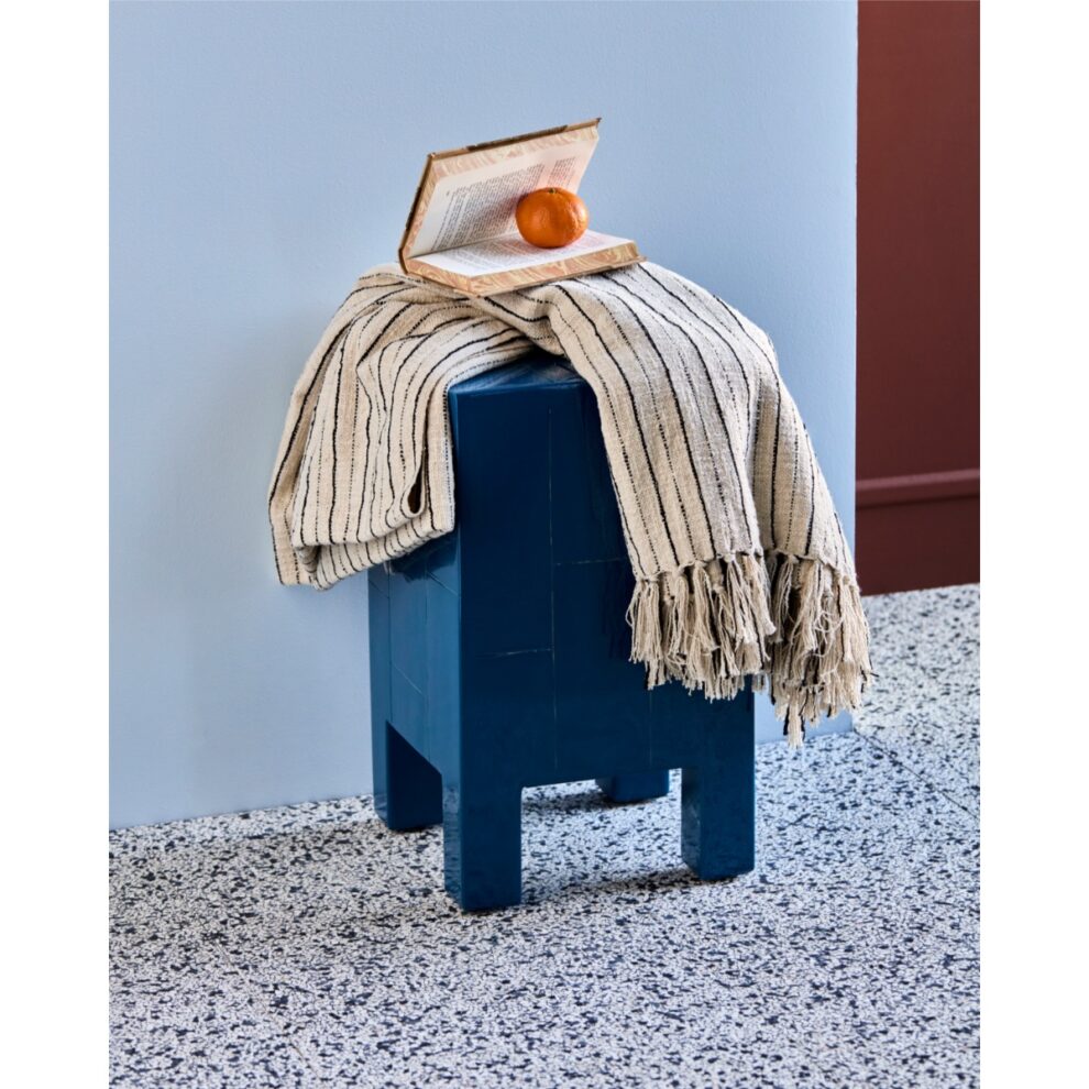 Lines teppi hvítur/svörtu röndum 180x130