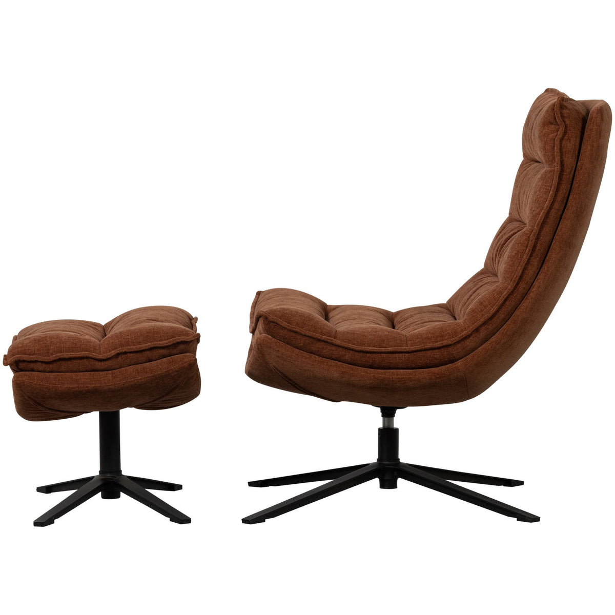 Kube hægindastóll m skemli brown