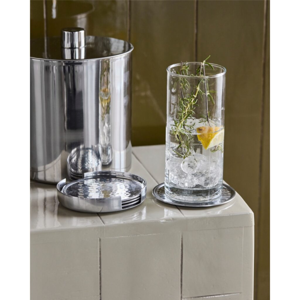 HAMMER - Glasamottur, silfur 4stk