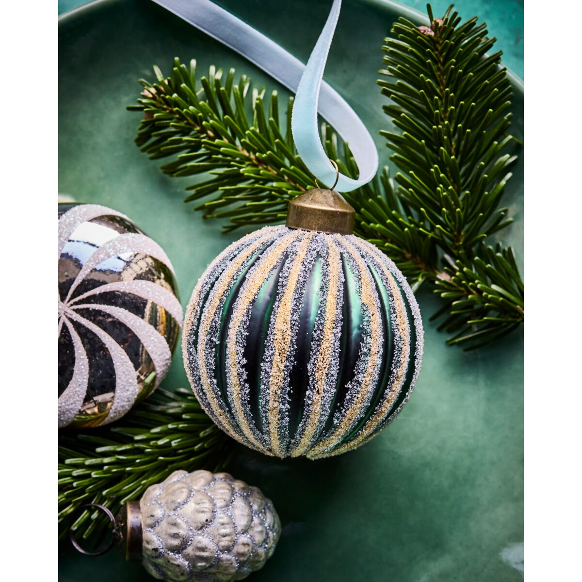 Frost jólakúlur, grænt 4stk