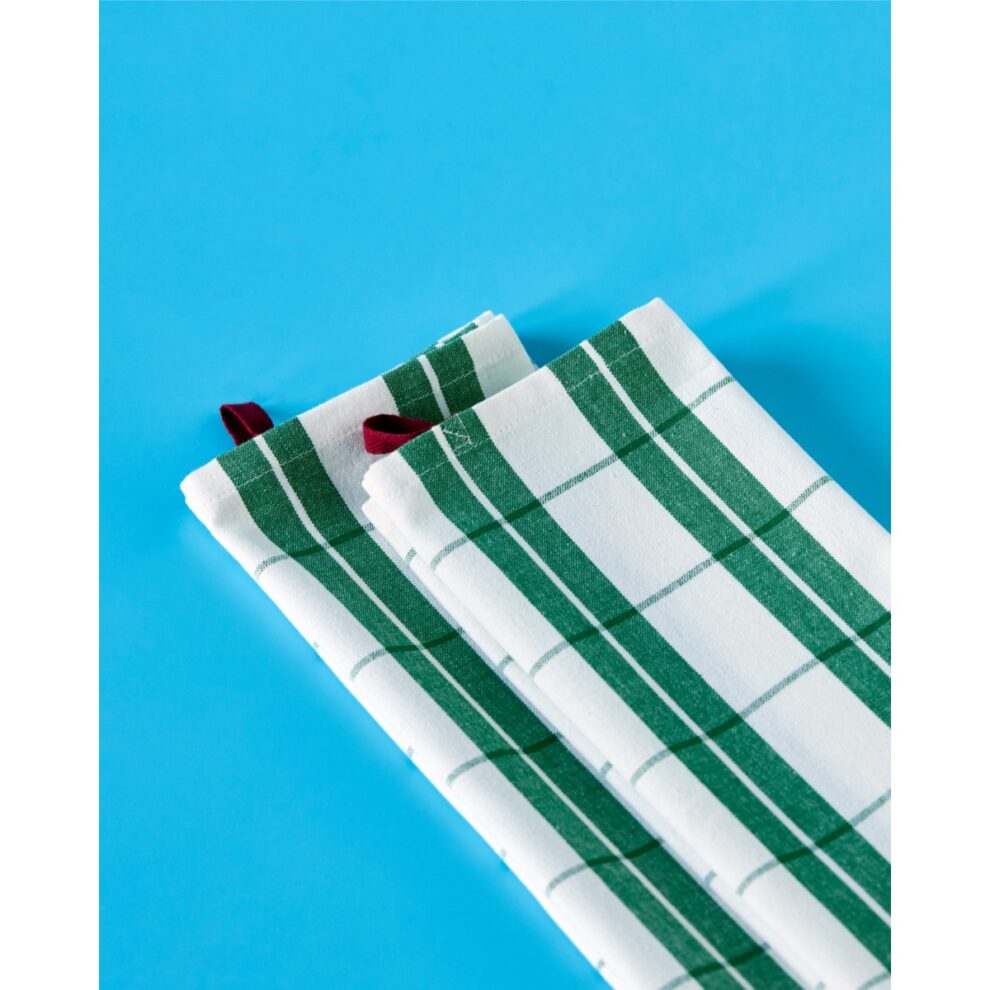 Viskastykki Chef grænar rendur 2 í PK