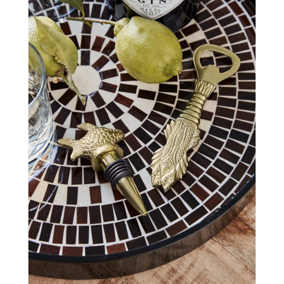 Fish - tappi + flöskuopnari, gyllt