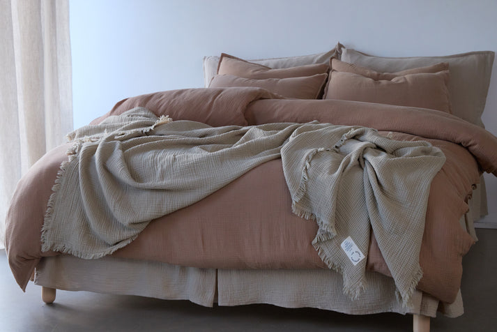 Rúmteppi muslin golden chai 200x230cm