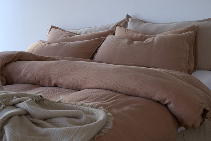 Rúmföt muslin cotton Moody Moccha 140x200cm