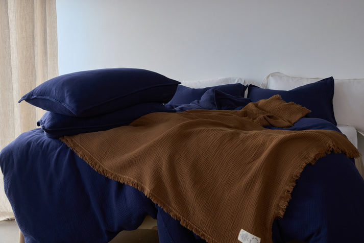 Rúmteppi muslin mocha 200x230cm