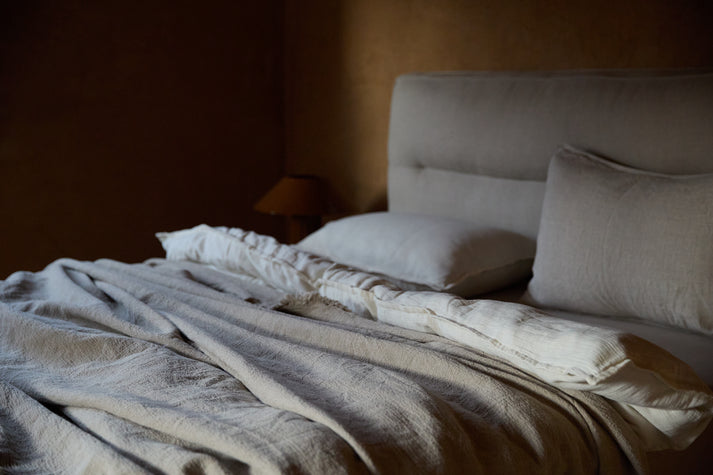 Rúmteppi hör & bómull Natur 230x260cm