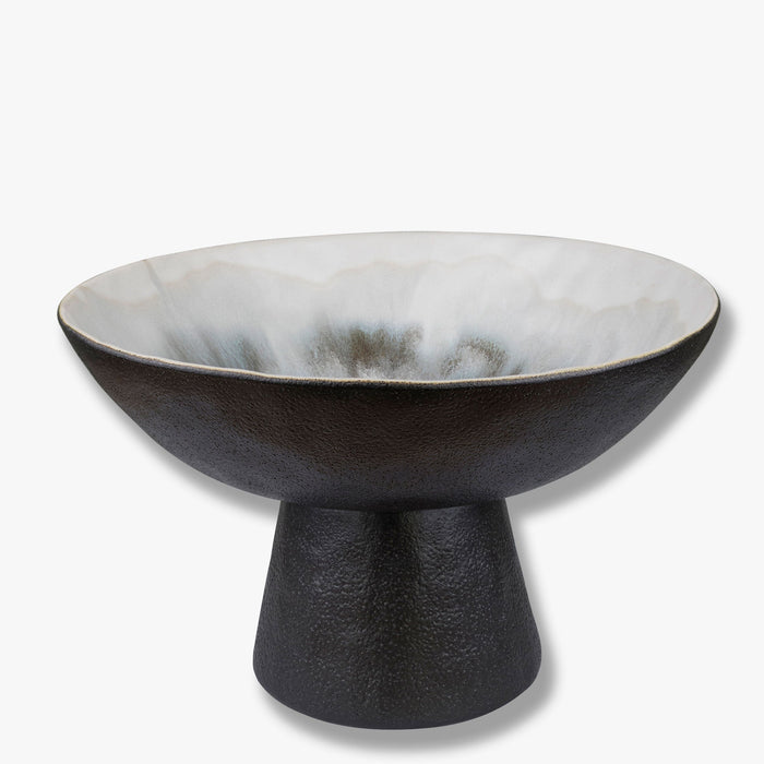 By hand skál á fæti off-white