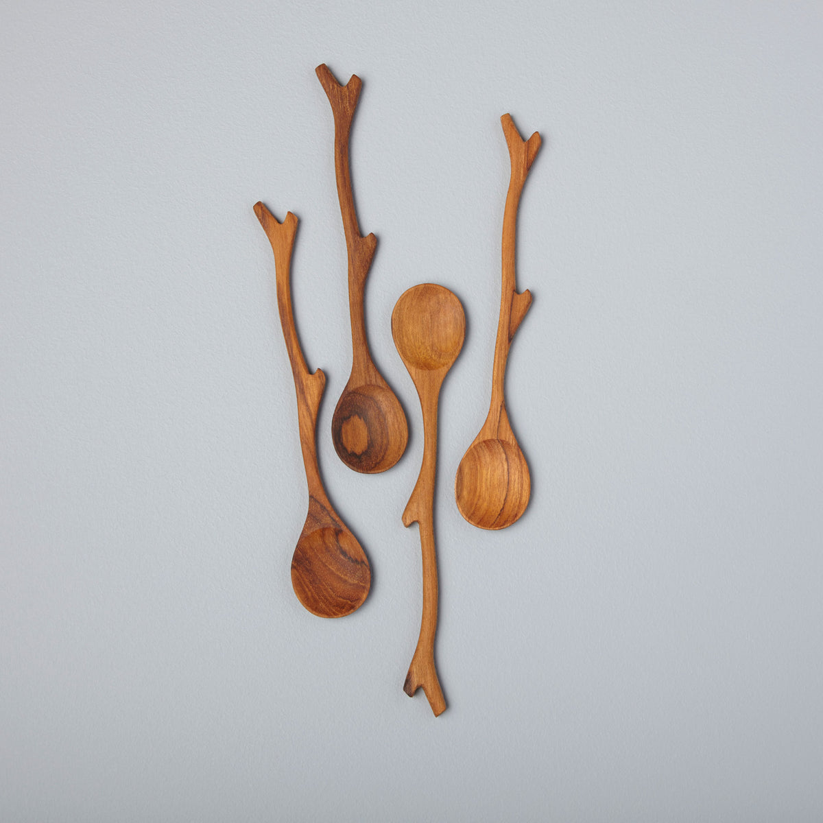 
            Teak Twig Spoons, Set of 4