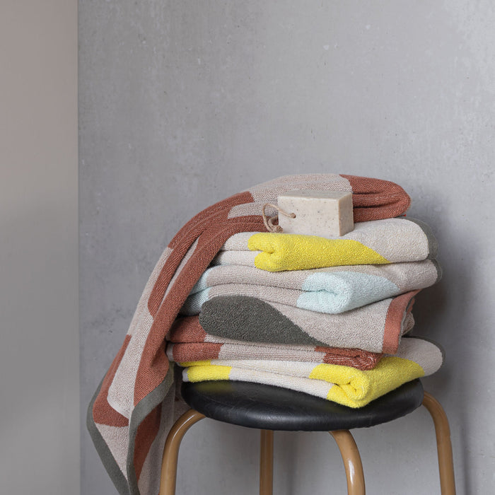 Diagonal handklæði 50x90cm brick