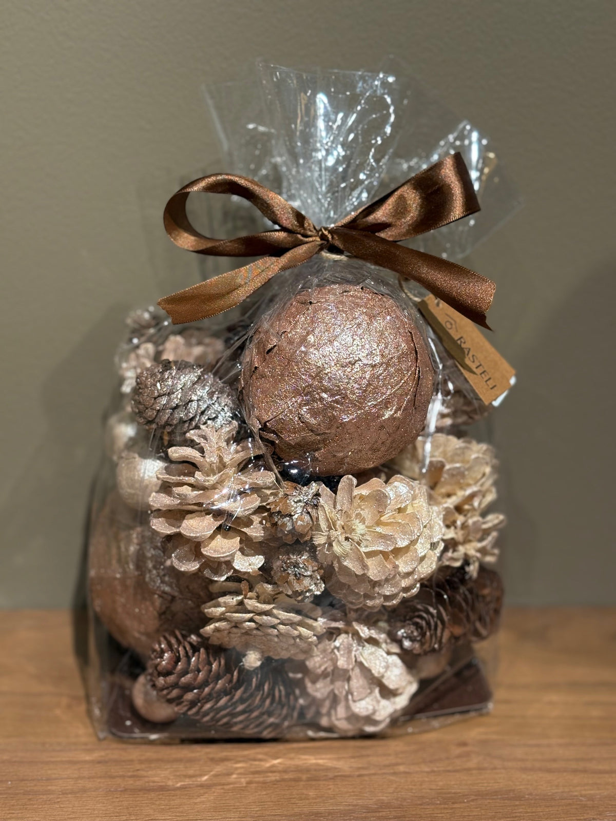 Exotic deco - festive decoration - rosegold - L19x