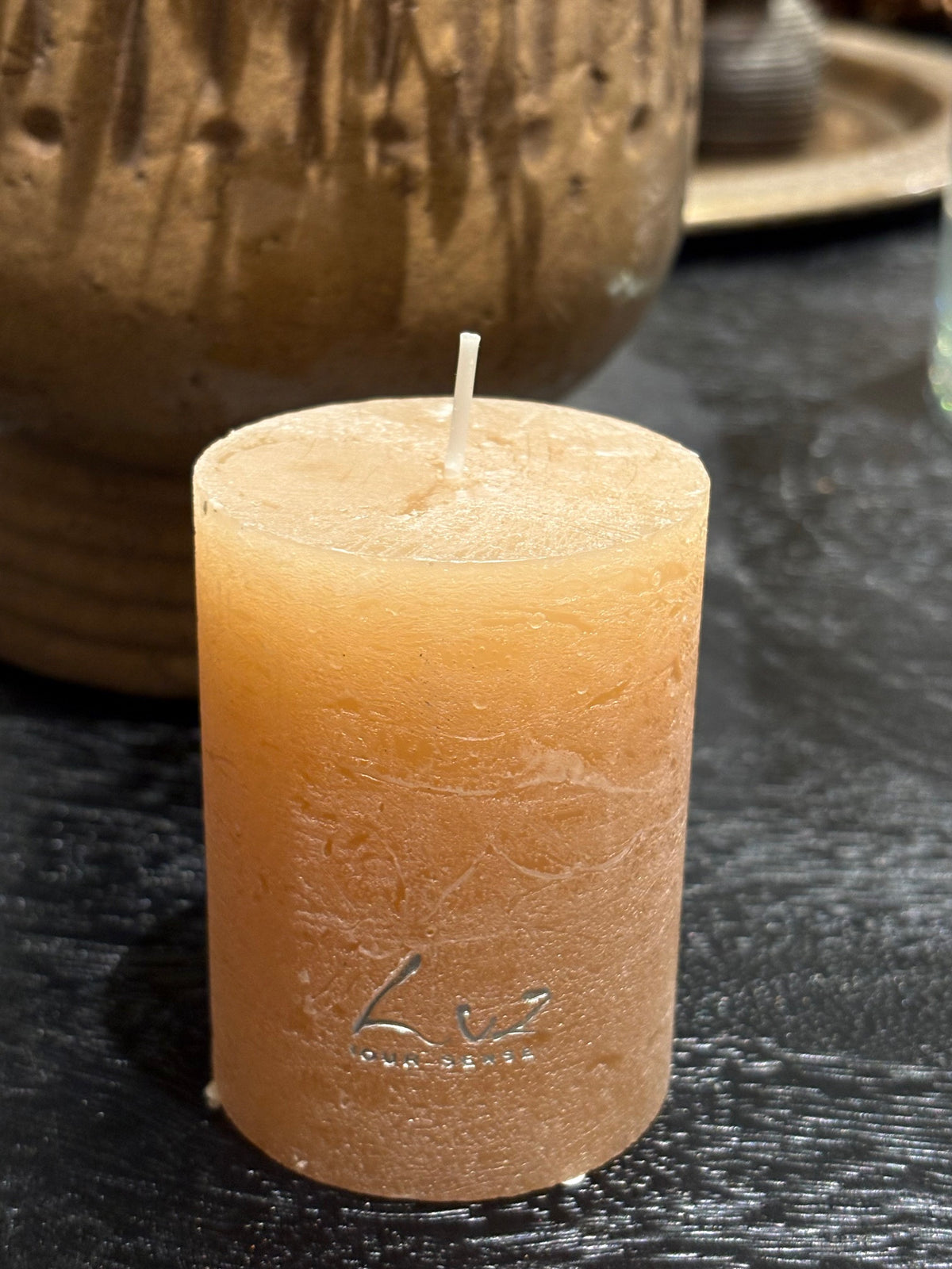 cylindrical candle - Latte - Ø6xH8cm