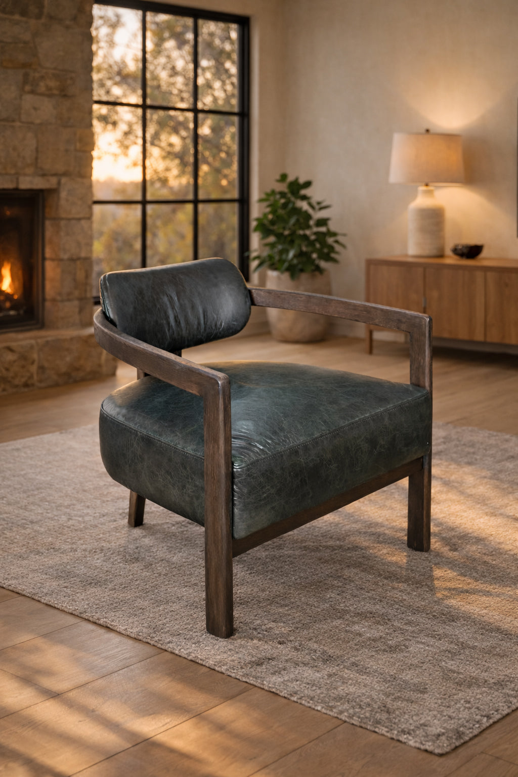 Luisa hægindastóll leður black