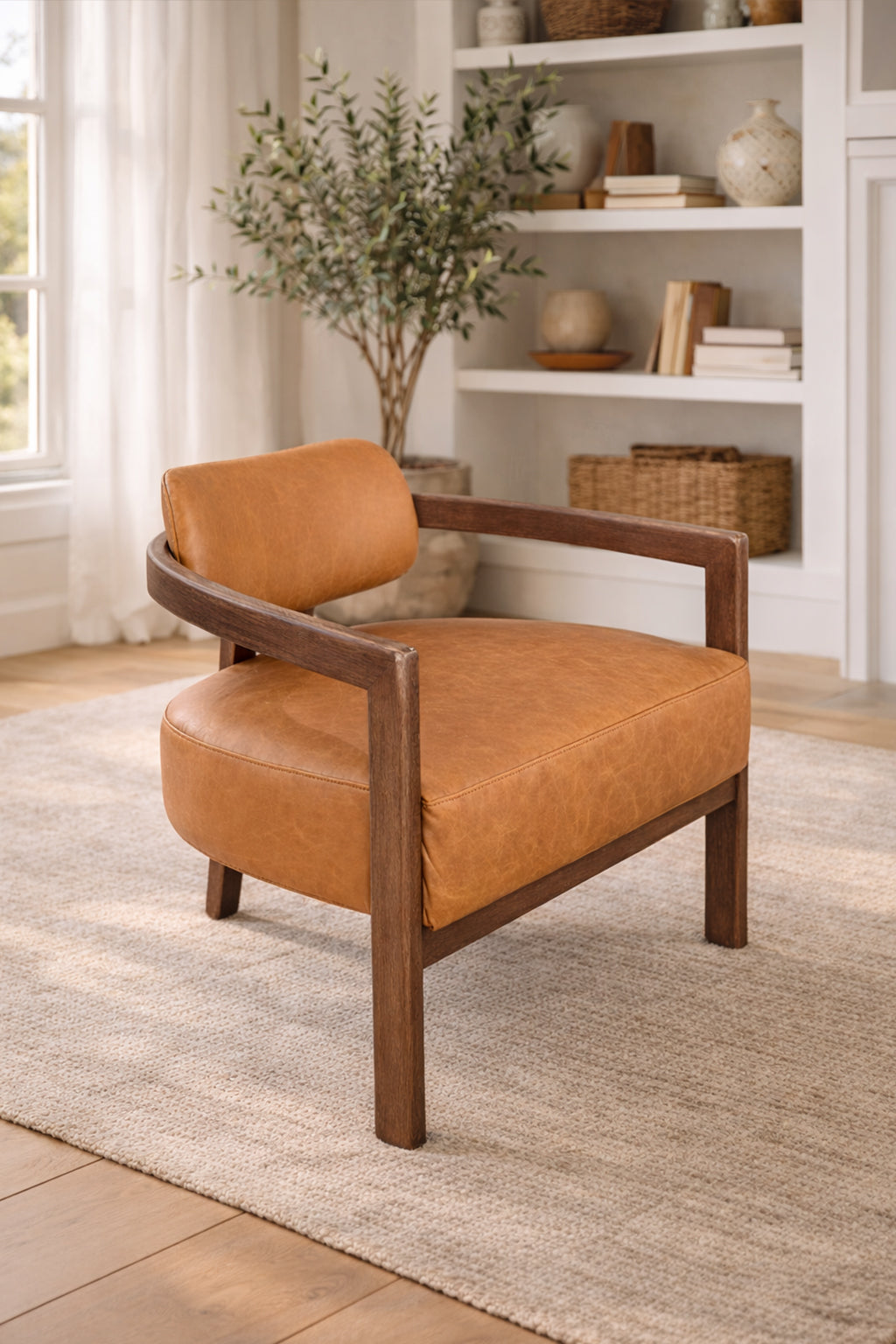 Luisa hægindastóll leður cognac