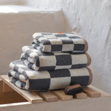 Retro handklæði 70 x 133cm dark grey