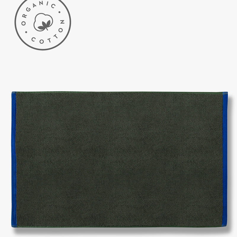 Soft baðmotta dark olive / light blue