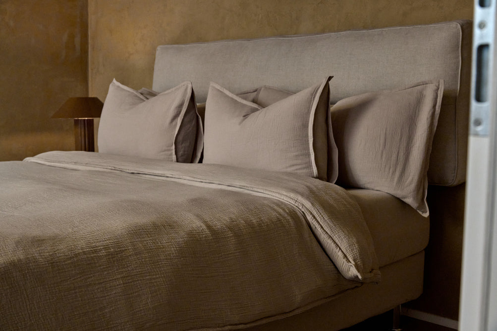 Rúmföt muslin cotton Smokey Latte 200x220cm