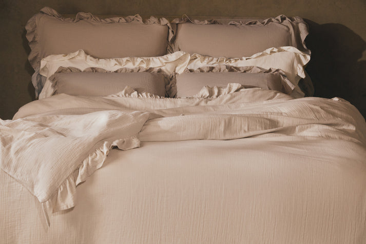 Rúmföt ruffles caramel macchiato 140x200