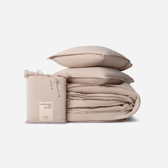 Rúmföt muslin cotton Smokey Latte 200x200cm