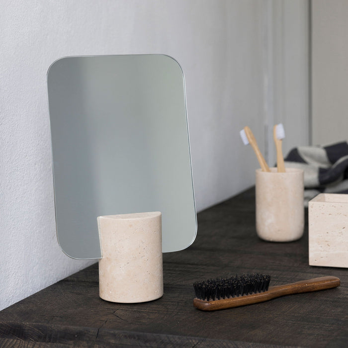 Travertine spegill linen