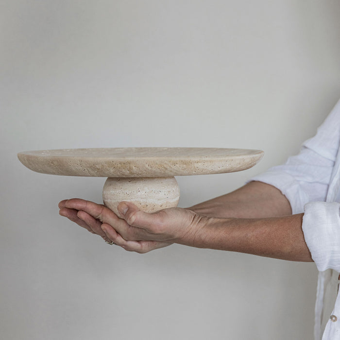 Travertine diskur á fæti