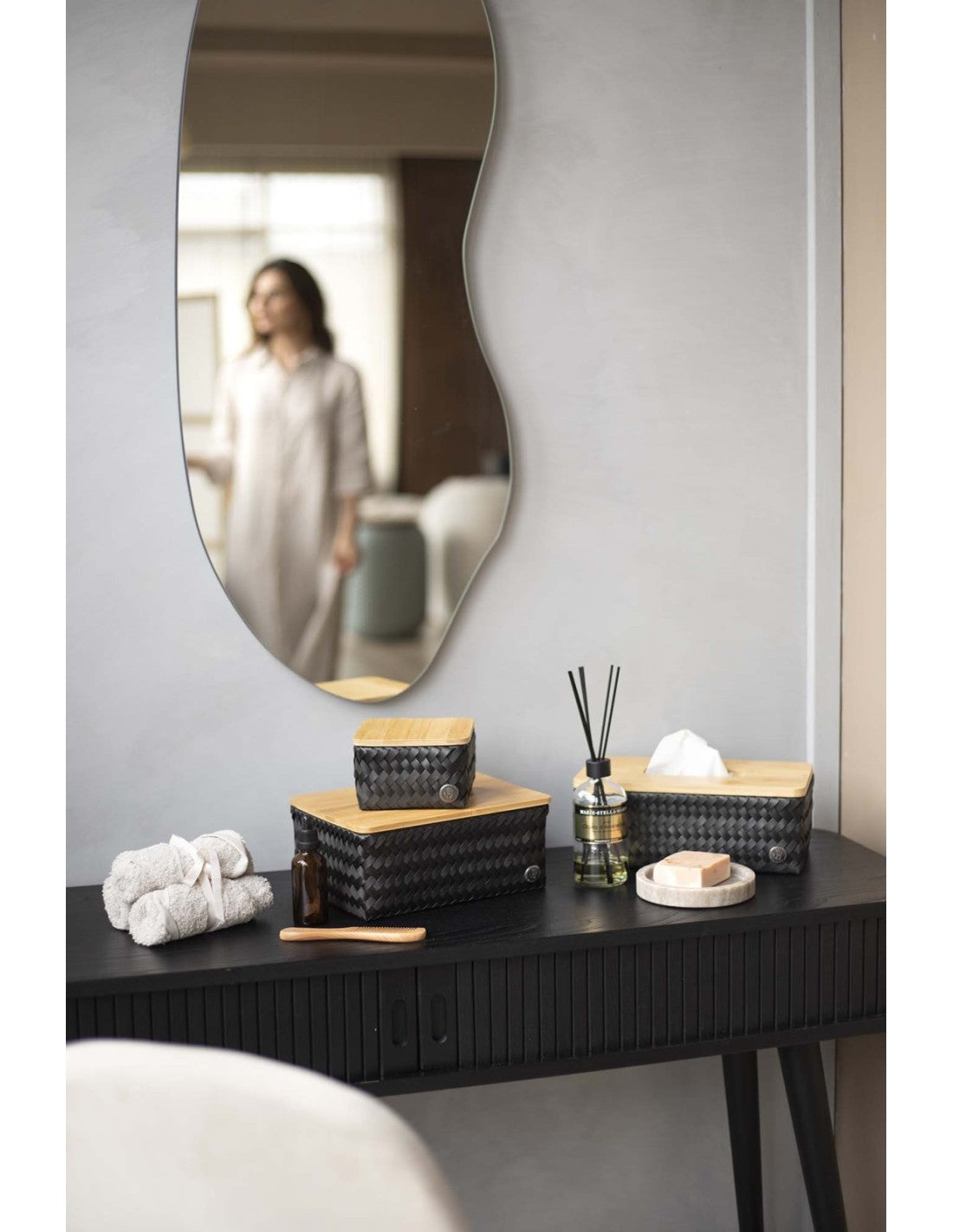 karfa medium m bambusloki svört