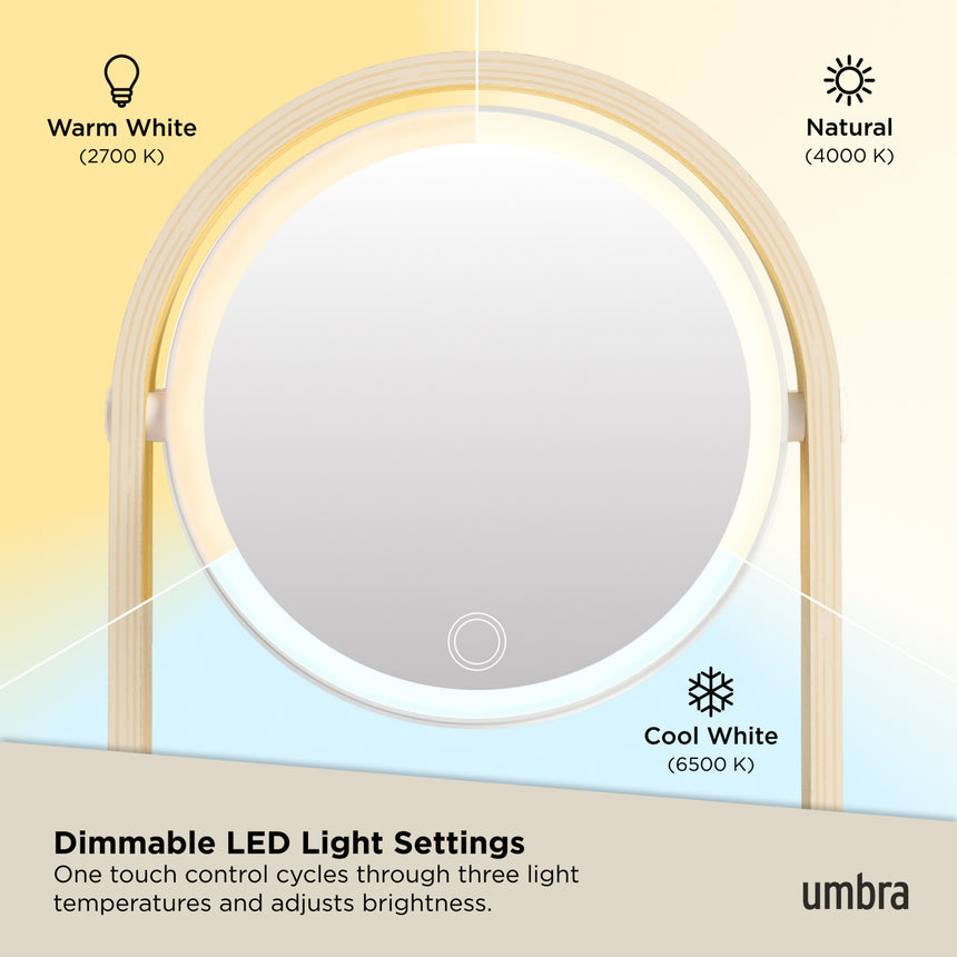 Bellwood LED spegill wht/nat