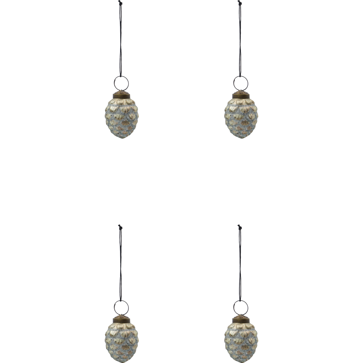 Cone jólakúlur silfur 4stk