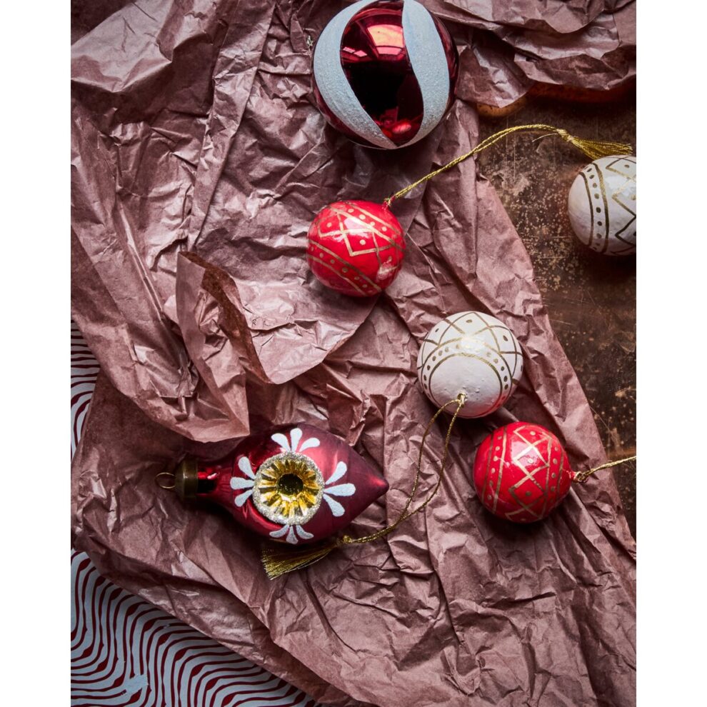 Mach jólakúlur rauðar 4stk