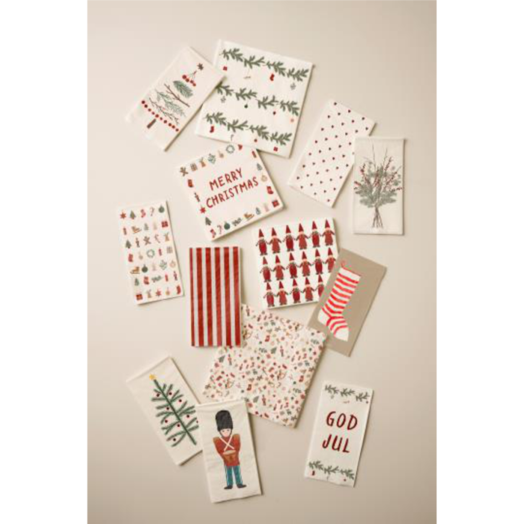 Servíettur - Christmas bouquet, 16stk
