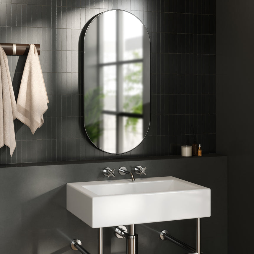 Hubba pill spegill titanium 45 x 91