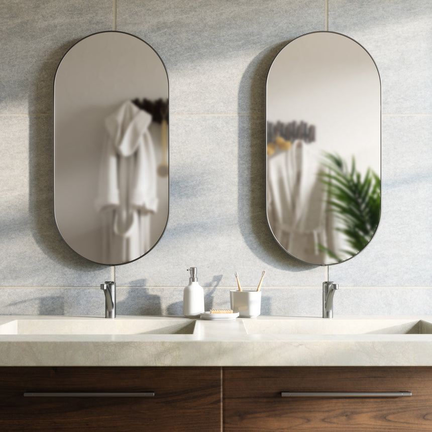 Hubba pill spegill titanium 45 x 91