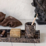 Marble tannburstaglas brown