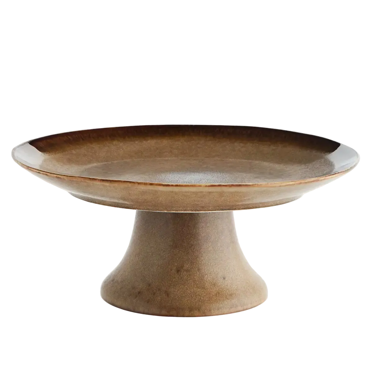 Stoneware pedestal dish