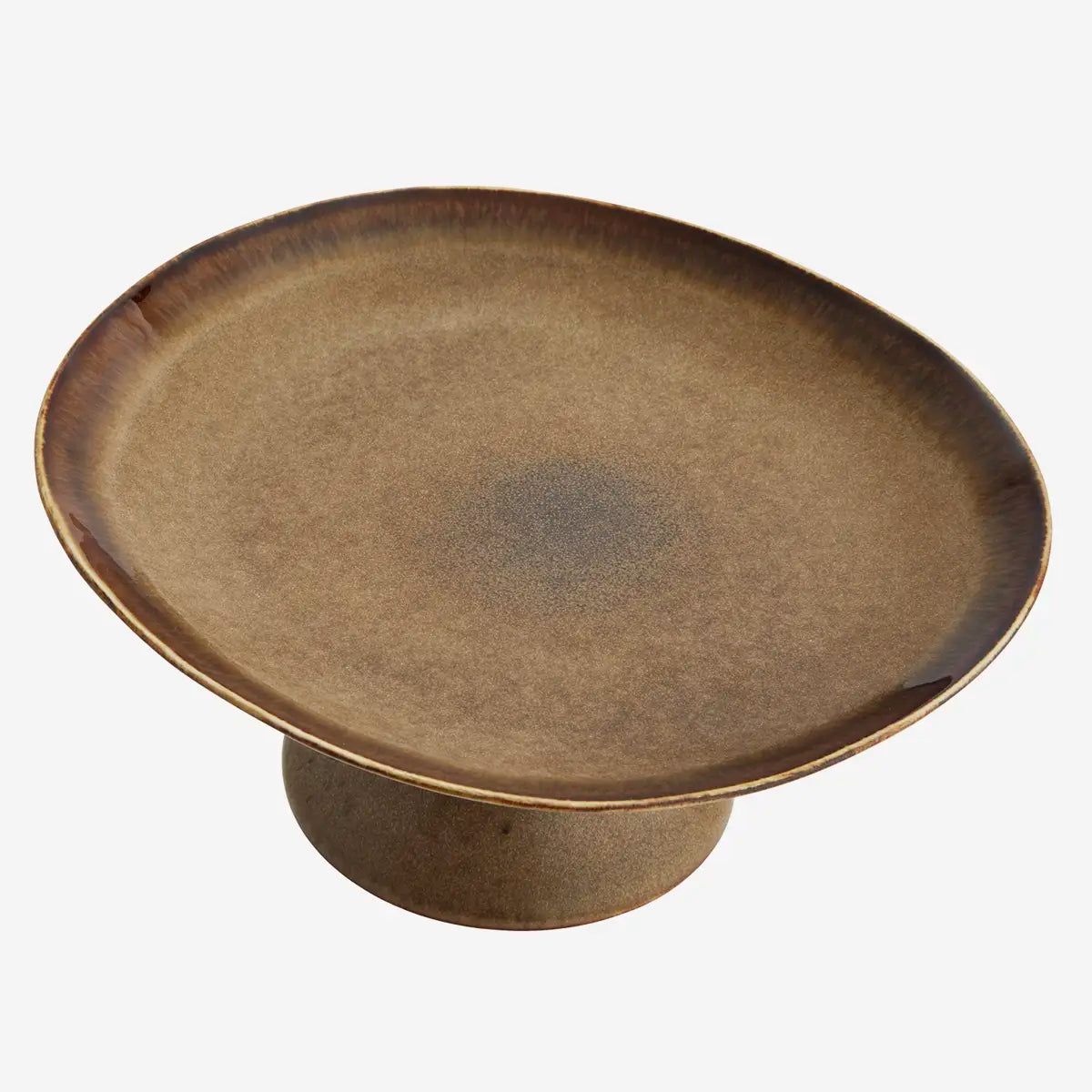 Stoneware pedestal dish
