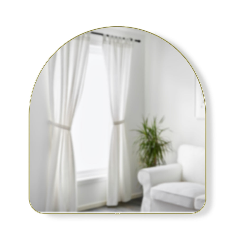 Hubba arched spegill brass 87x92cm