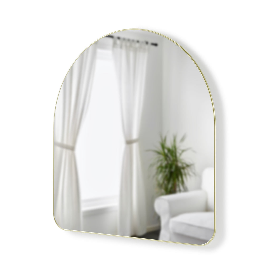 Hubba arched spegill brass 87x92cm
