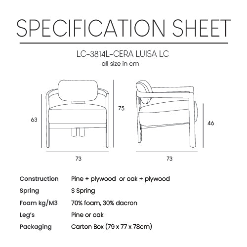 Luisa hægindastóll leður black