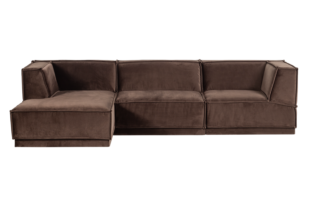 Manu sófi v/ tunga velvet brown