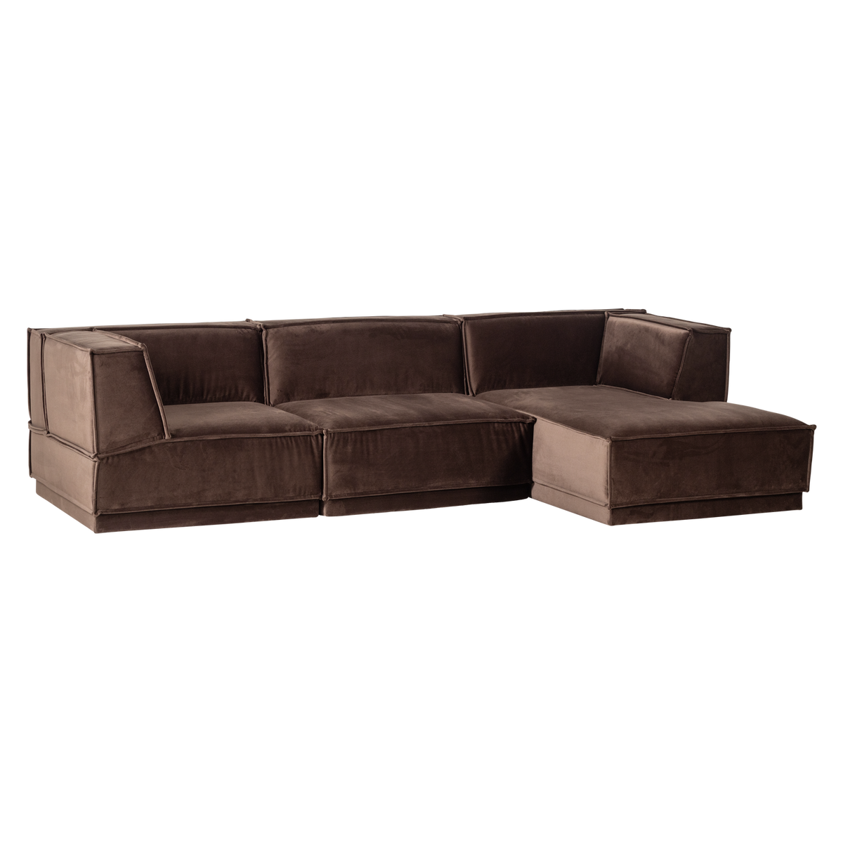 Manu sófi h/ tunga velvet brown