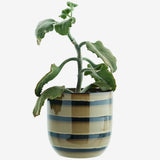 Striped stoneware blómapottur