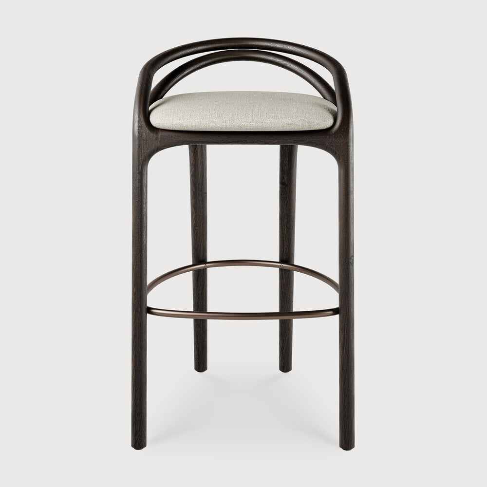 Aleta barstóll teak dark brown / beige / brass