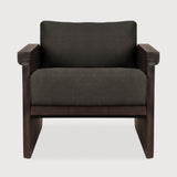 Panel hægindastóll teak dark brown