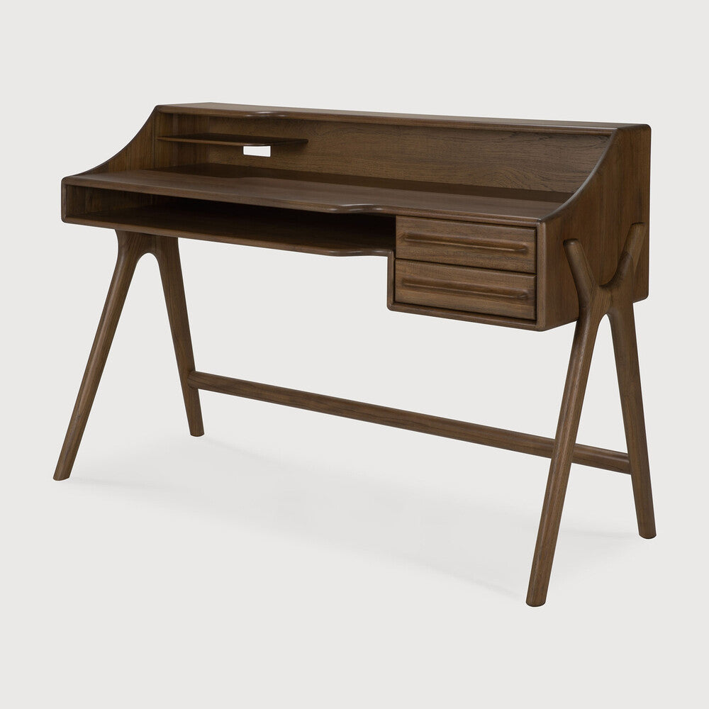 Flow skrifborð Teak wild brown