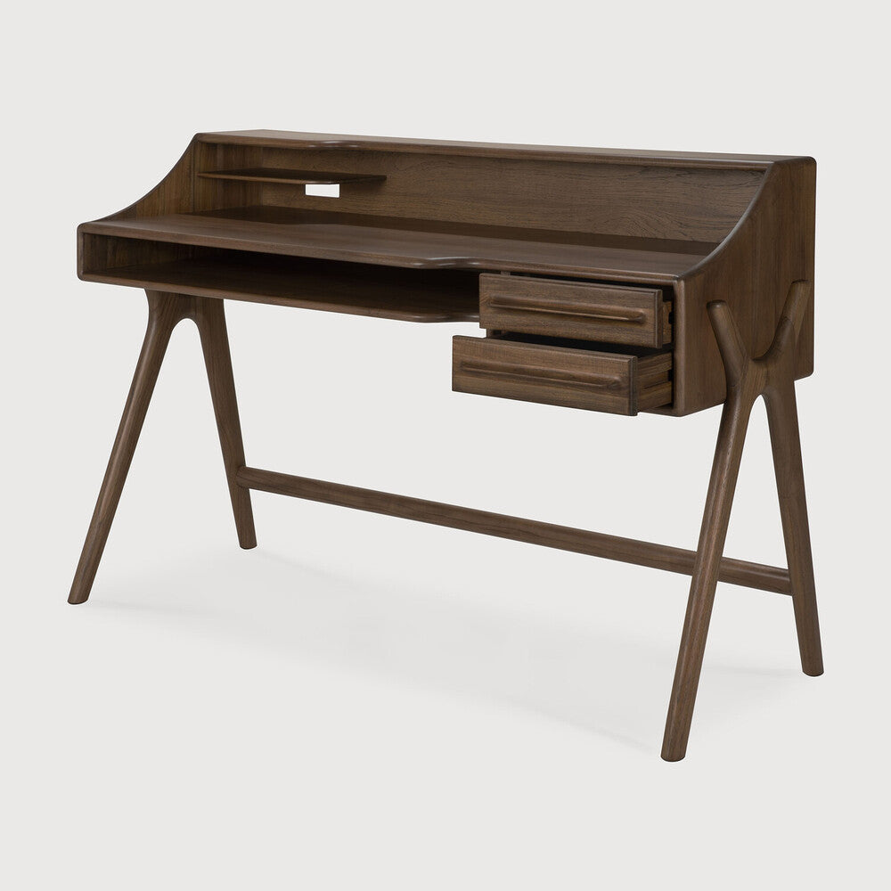 Flow skrifborð Teak wild brown